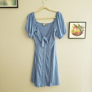 ASOS Curve - Sundress with puff sleeve, knot front